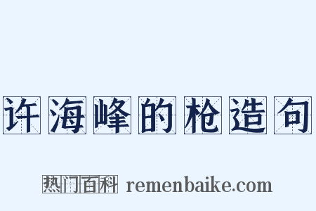 许海峰的枪造句是什么意思的图片